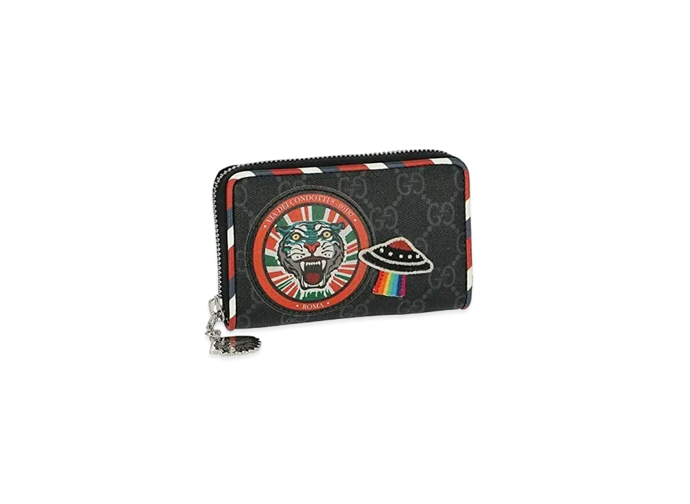 GUCCI Night Courier GG Supreme Card Case "Black"