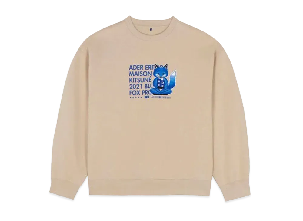 Maison Kitsune x Ader Error Meditation Fox Sweatshirt "Ivory"