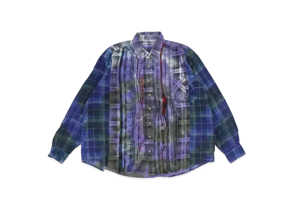 Needles FLANNEL SHIRT - RIBBON WIDE SHIRT / TIE DYE "Assort"