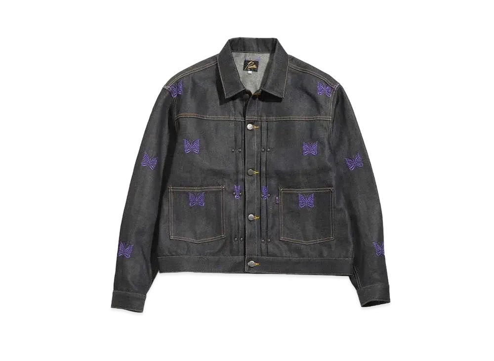 NEEDLES Women's M.W. JEAN JACKET - 13OZ C/L DENIM / PAPILLON EMB. "Indigo"
