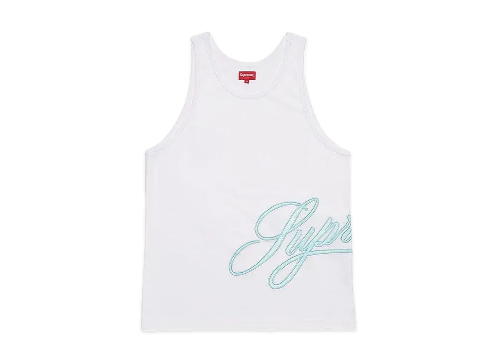 Supreme Mesh Script Tank Top "White"