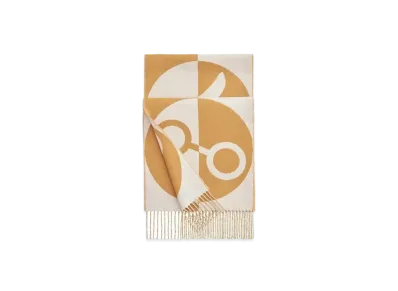 Hermes Casaque Charms Muffler "Tabac/Ivoire"