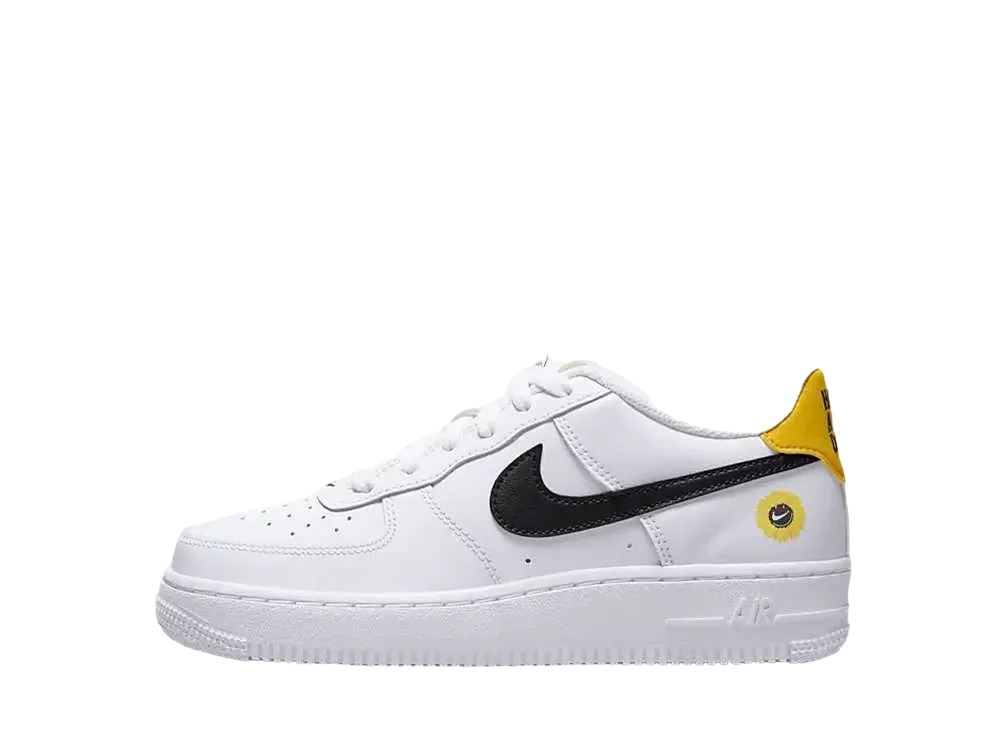 Nike GS Air Force 1 Low '07 LV8 "White/Black/Yellow"