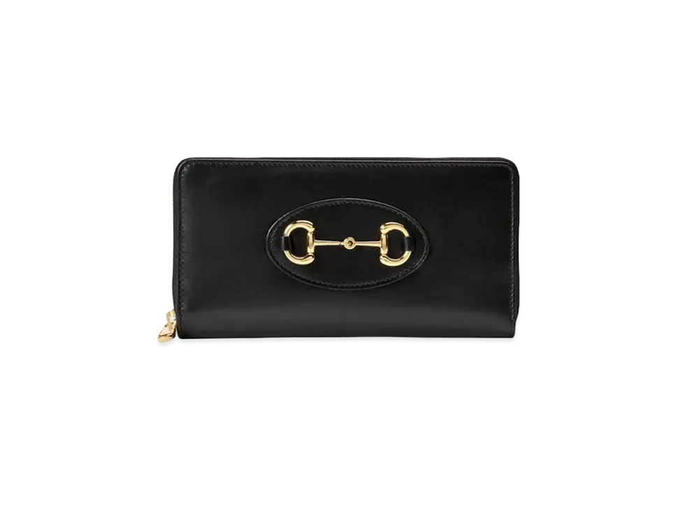 グッチ ホースビット 1955 ジップアラウンドウォレット "ブラック" 621889 0YK0G 1000