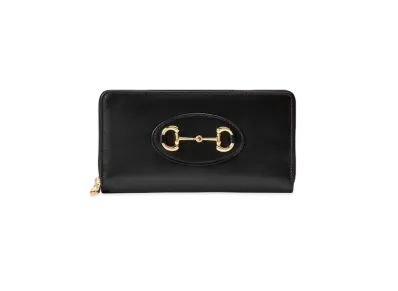 GUCCI Horsebit 1955 Zip Around Wallet "Black"