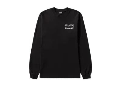 Wasted Youth x PIZZA SLICE LONG SLEEVE T-SHIRT (With Button Badge) "Black/White" / VERDY