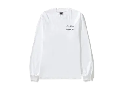Wasted Youth x PIZZA SLICE LONG SLEEVE T-SHIRT (With Button Badge) "White/Black" / VERDY