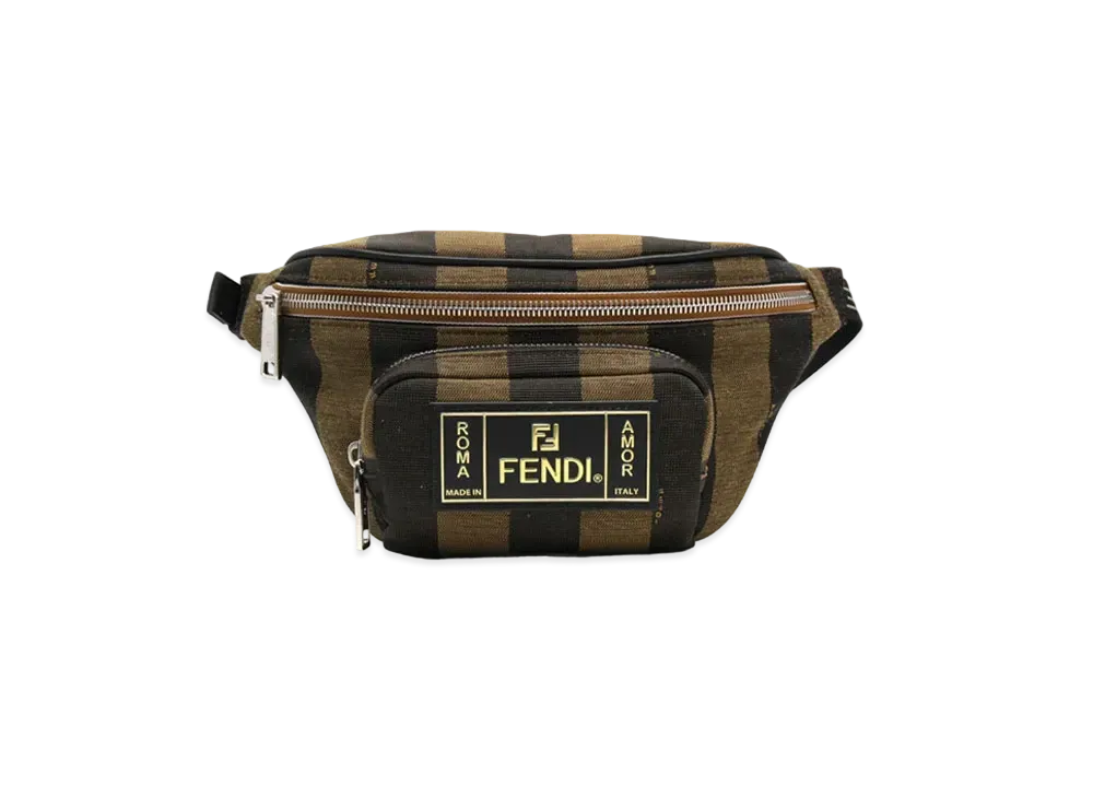 FENDI Canvas Body Bag "Brown/Black"