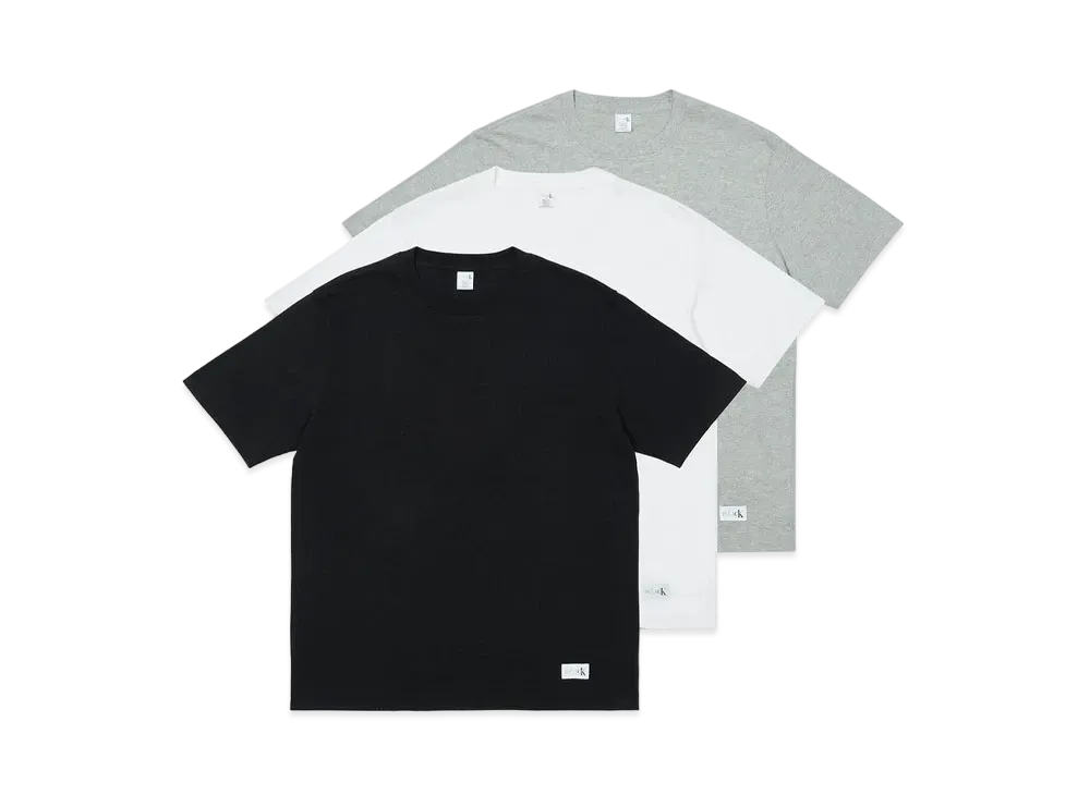 CK1 PALACE SHORT SLEEVE CREW NECK TEE 3PK "Classic White / Light Grey Heather / Black"