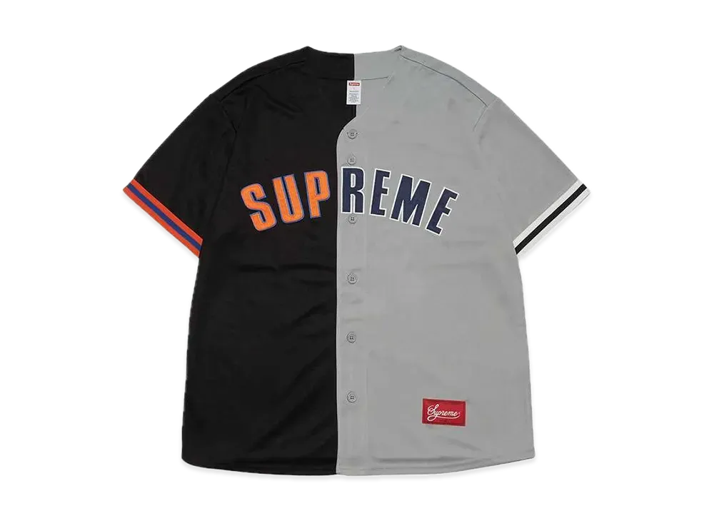 シュプリーム ベースボール ジャージー "ブラックグレー"