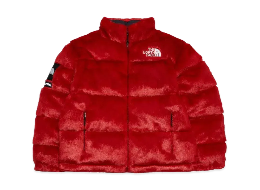 Supreme x The North Face Faux Fur Nuptse Jacket "Red"
