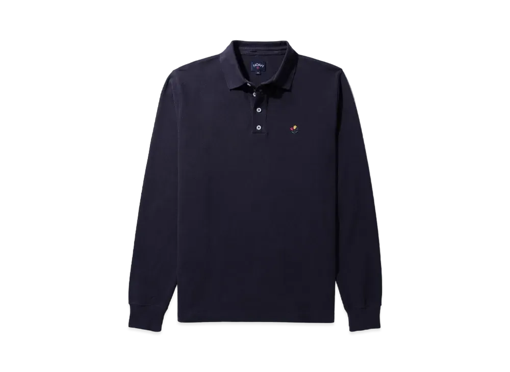Noah Long Sleeve Pique Polo "Navy"