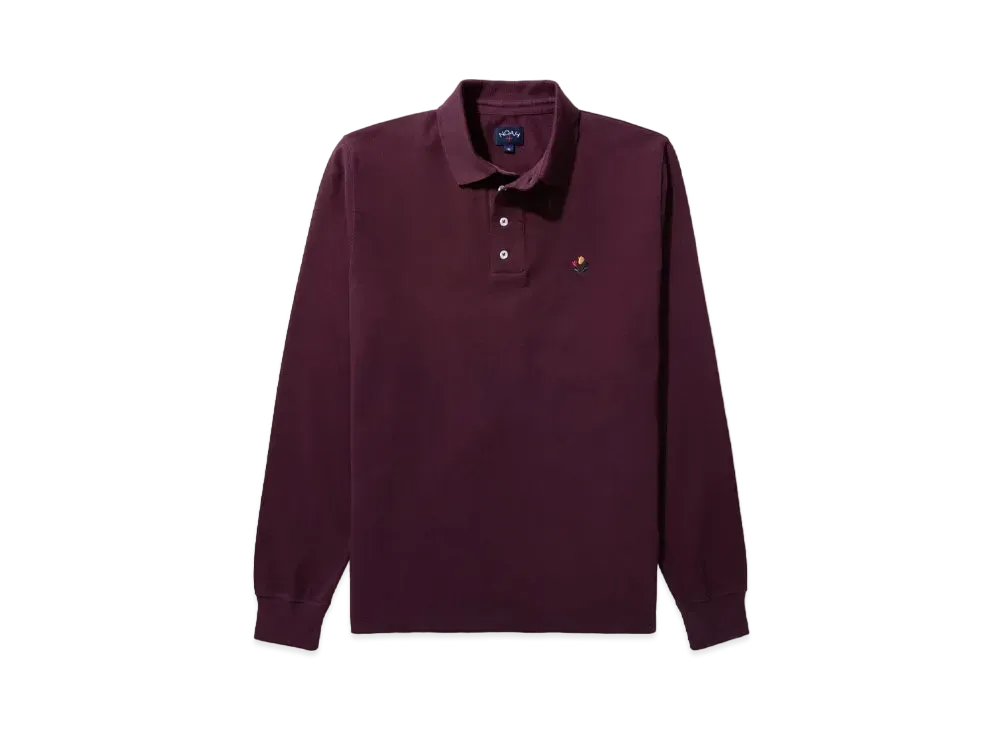 Noah Long Sleeve Pique Polo "Burgundy"