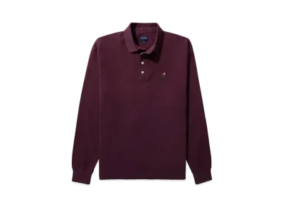 Noah Long Sleeve Pique Polo "Burgundy"