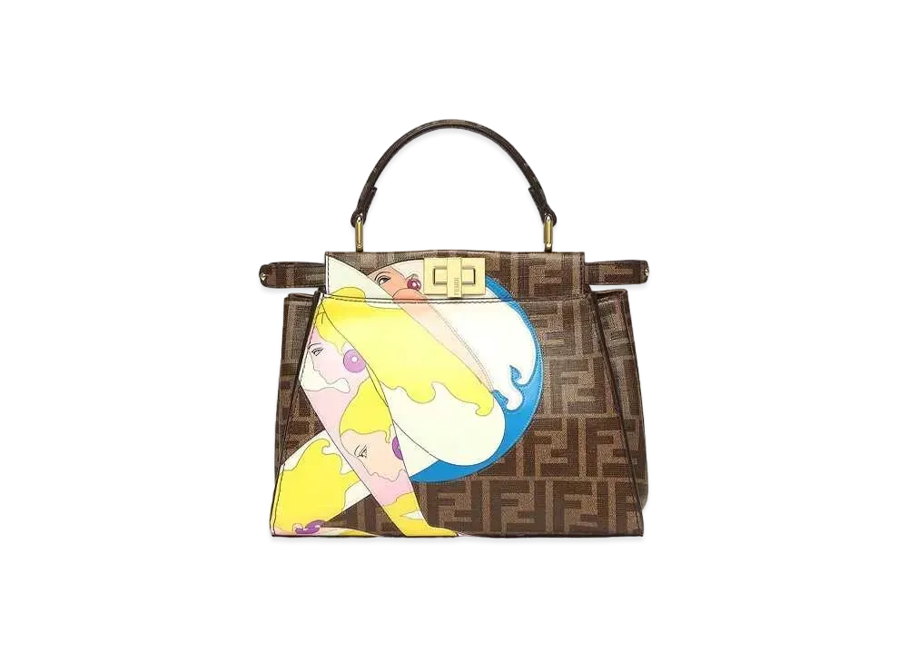 FENDI Peekaboo Iconic Small - FF Glaze Fabric Bag Inlay "Brown"