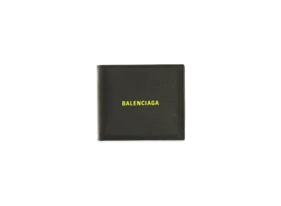 BALENCIAGA Cash Square Folded Coin Wallet "Black/Yellow"