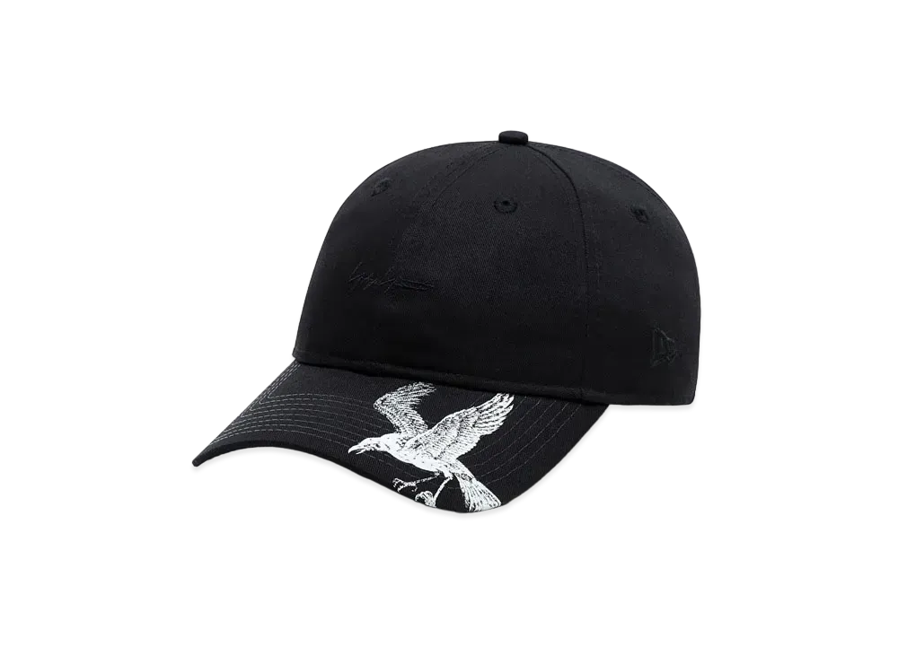 Yohji Yamamoto NEW ERA COTTON/TWILL 9THIRTY CROW PRINT "Black"