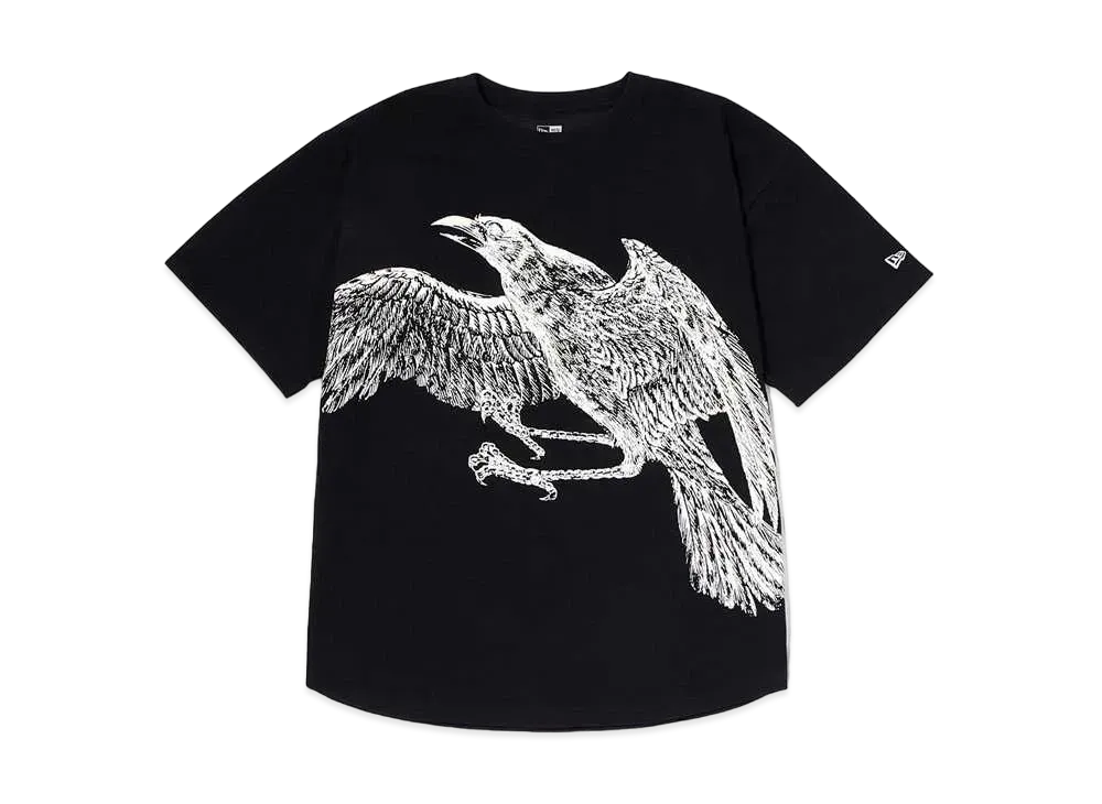 Yohji Yamamoto NEW ERA CROW PRINT SHORT SLEEVES COTTON TEE "Black"