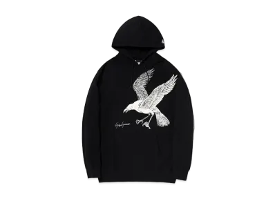 Yohji Yamamoto NEW ERA CROW PRINT SWEAT PULLOVER HOODIE "Black"