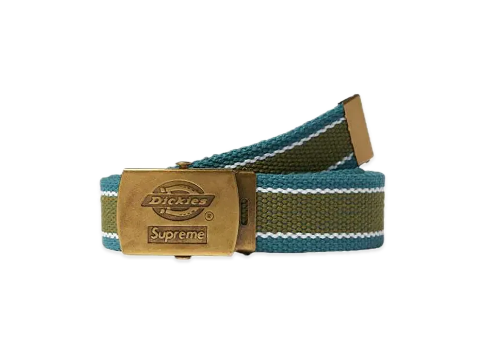 シュプリーム x ディッキーズ ストライプ ウェビング ベルト "ティール"