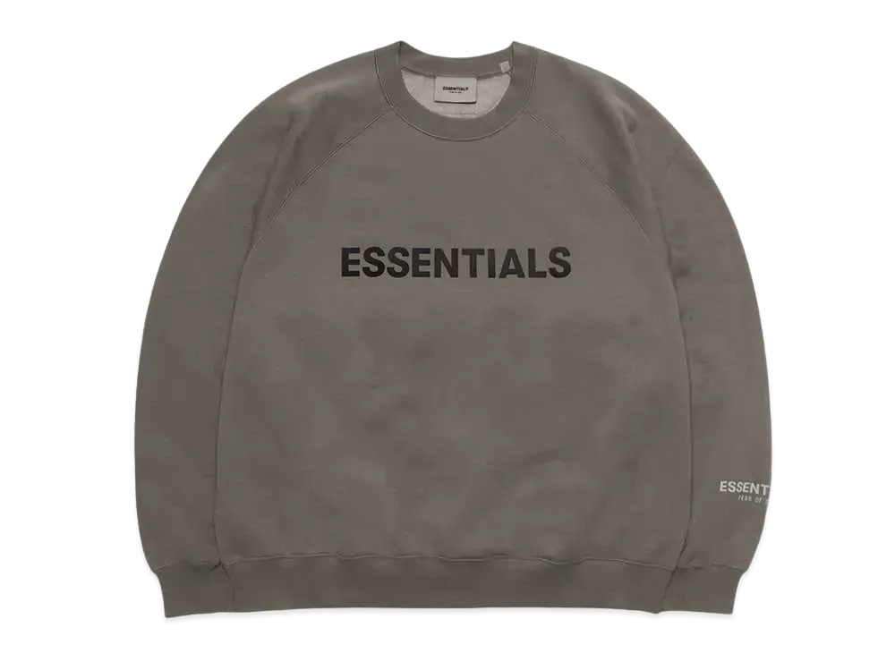 FEAR OF GOD ESSENTIALS 3D Silicon Applique Crewneck "Gray Flannel/Charcoal"