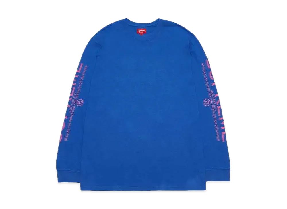 シュプリーム インターシア スリーブ L/S トップ "ブルー"