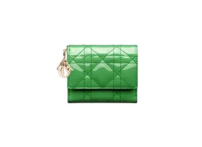 DIOR LADY DIOR Lotus Wallet "Bright Green"