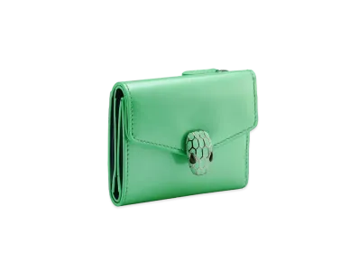 BVLGARI Serpenti Forever Tri-Fold Wallet "Green"