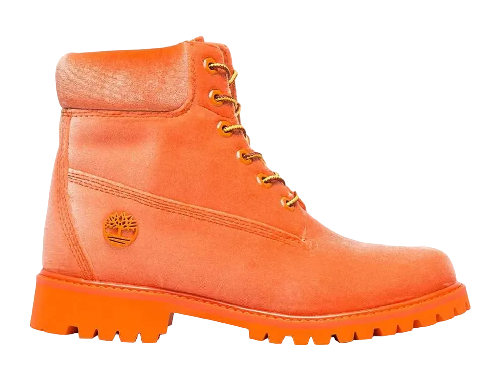 Off White × Timberland Women's 6 Boot "Orange Velvet"
