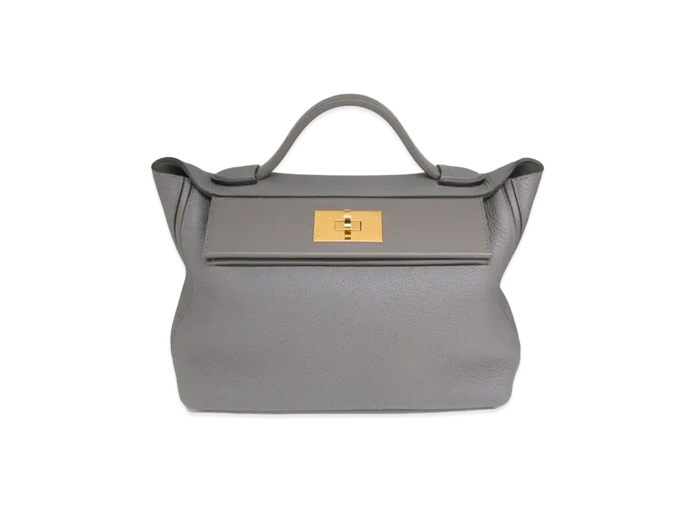 HERMES Sac Vin Quatre 29 Handle Bag "Etain"
