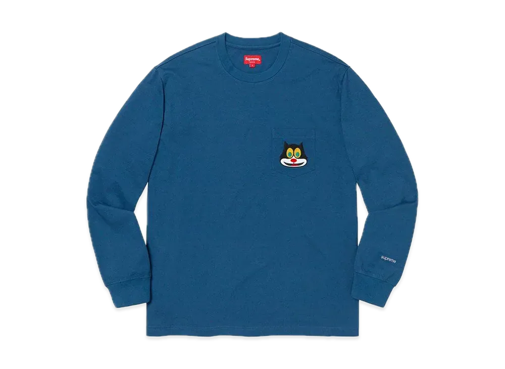 Supreme Cat L/S Pocket Tee "Navy"