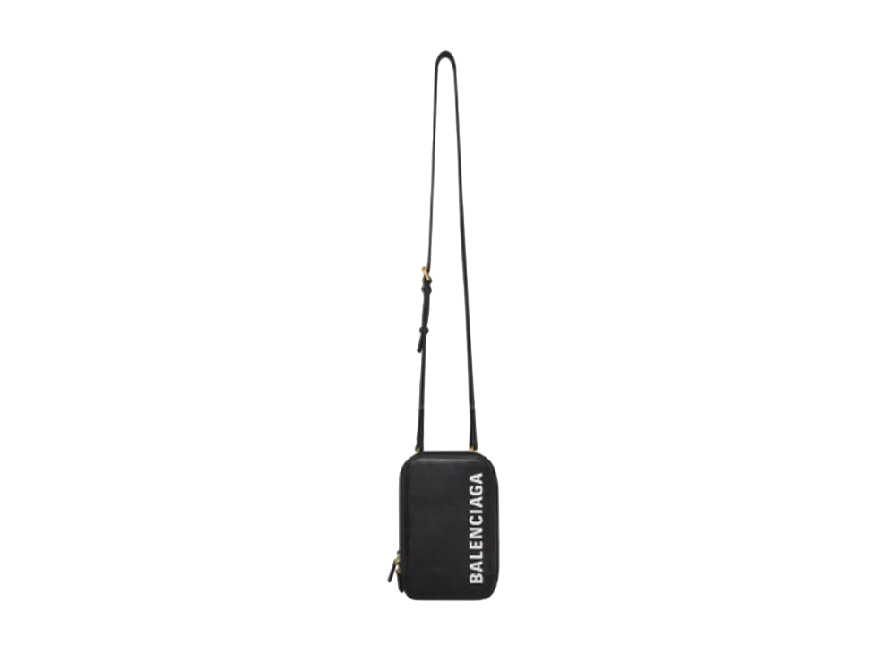 BALENCIAGA Cash Leather Smartphone Holder "Black"
