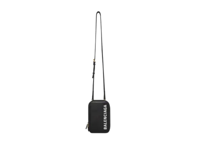 BALENCIAGA Cash Leather Smartphone Holder "Black"