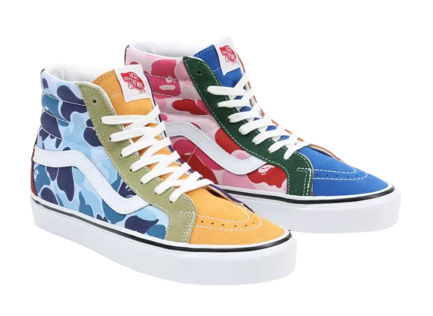 ア ベイジング エイプ × バンズ スケート ハイ "マルチ カモ"