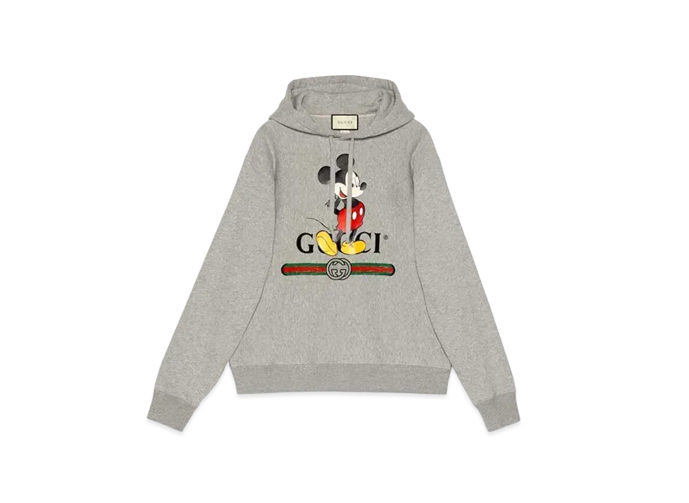 GUCCI × Disney Mickey Mouse Hooded Sweatshirt ”Gray”