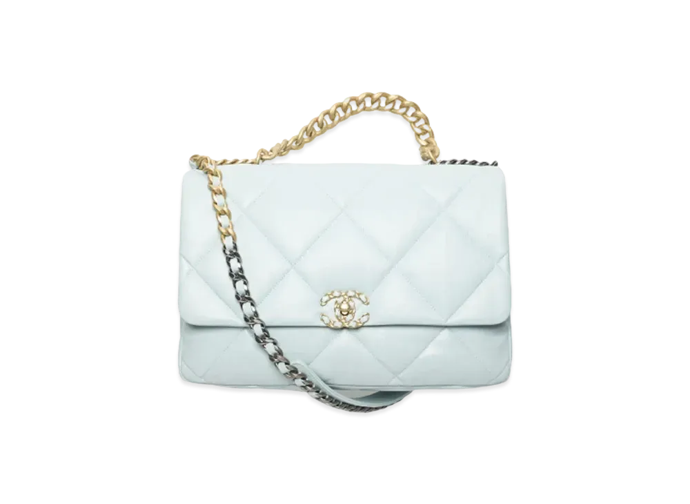 CHANEL 19 Maxi Hand Bag Lambskin "Blue"