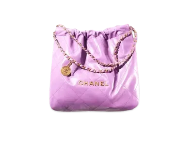 CHANEL 22 Hand Bag Shiny Calfskin "Purple/Gold"