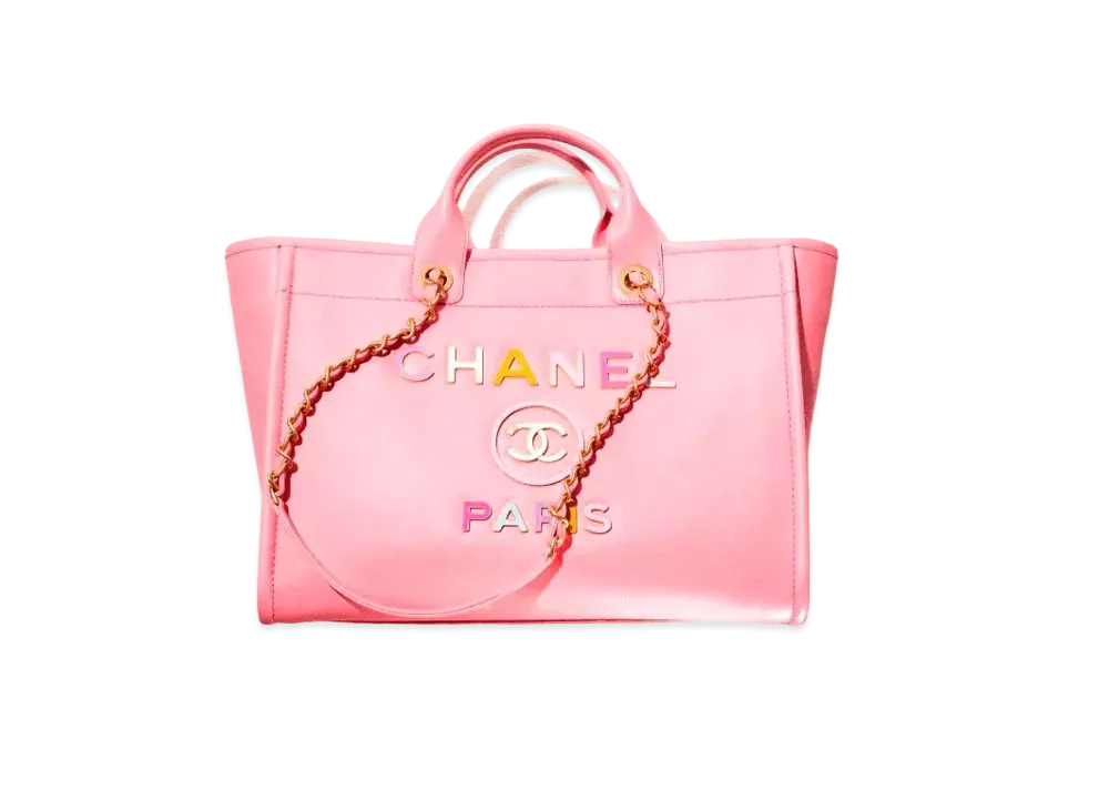 CHANEL Large Shopping Bag Calfskin & Enamel "Coral Pink"