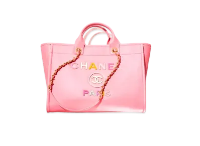 CHANEL Large Shopping Bag Calfskin & Enamel "Coral Pink"
