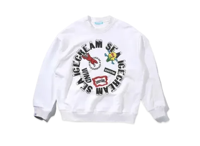 WIND AND SEA x ICECREAM COTTON SWEAT SHIRT (CIRCLE) "White"