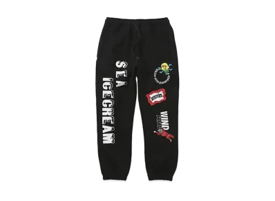WIND AND SEA x ICECREAM COTTON SWEAT PANTS (ICE&SEA) "Black"
