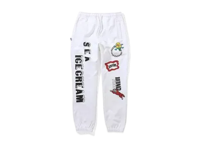 WIND AND SEA x ICECREAM COTTON SWEAT PANTS (ICE&SEA) "White"