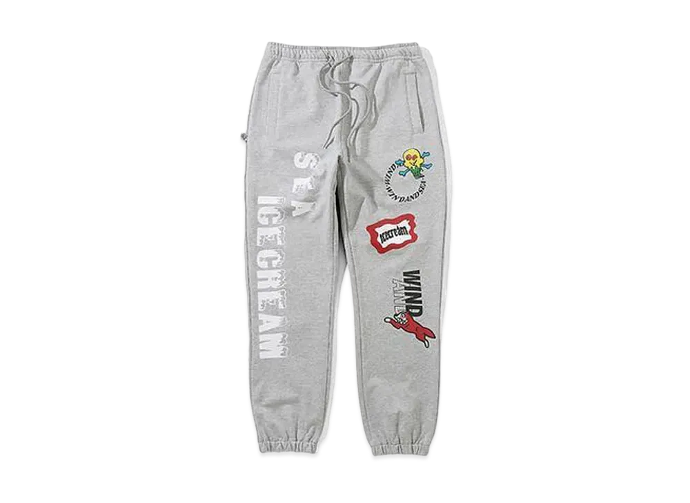 WIND AND SEA x ICECREAM COTTON SWEAT PANTS (ICE&SEA) "Gray"