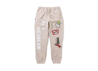 WIND AND SEA x ICECREAM COTTON SWEAT PANTS (ICE&SEA) "Beige"