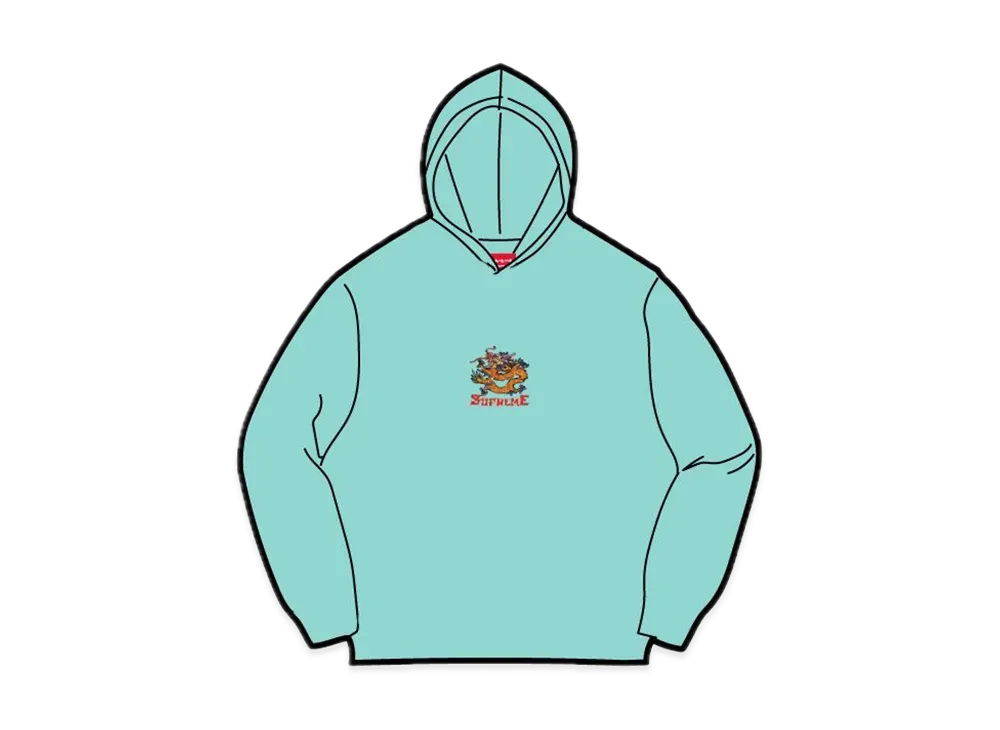 Supreme Dragon Hooded L/S Top "Dusty Aqua"