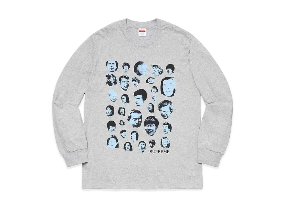 Supreme Faces L/S Tee "Heather Grey"