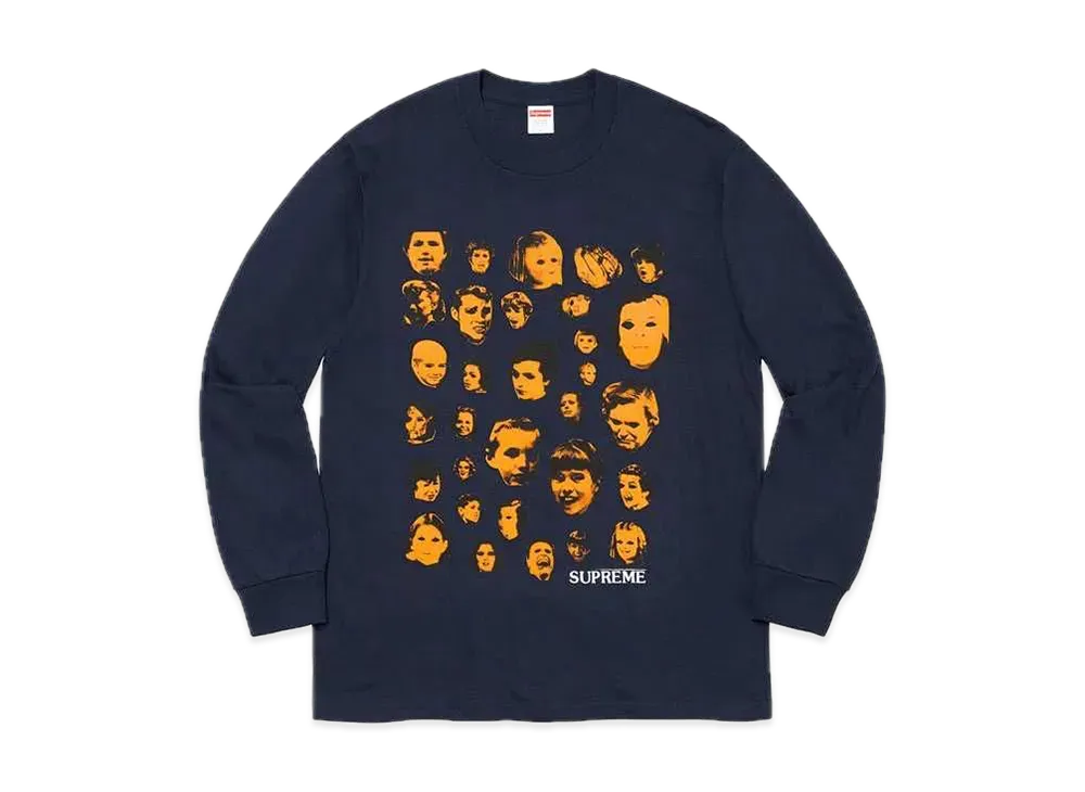Supreme Faces L/S Tee "Navy"