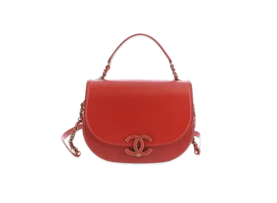 CHANEL Coco Mark Chain Shoulder Bag "Red"