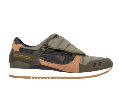 リミテッド エディション × サボタージュ × アシックス ゲルライト III "モンスーン パトロール" ブラウン/オリーブ