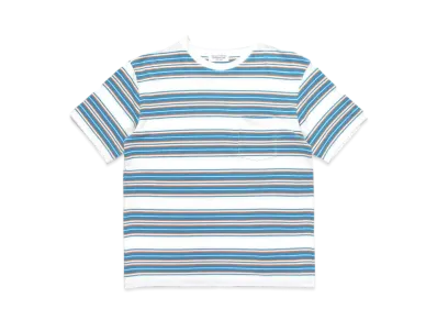 WACKO MARIA STRIPED T-SHIRT "Blue"